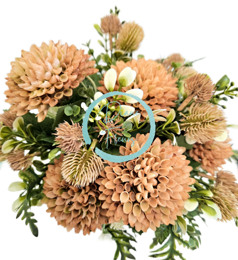 Bukiet Oset i akcesoria 40cm sztuczny brązowy