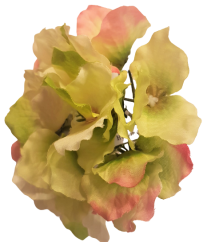 Künstliche Hortensie Kopf Ø 14cm Grün und Rosa