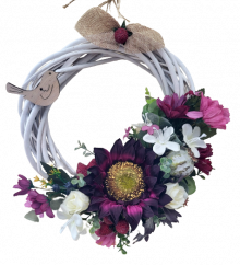 Luksuzni pleteni vijenac mješavina cvijeća i makova i pribor Ø 25cm