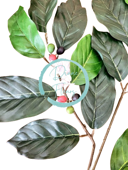 Decorazione con ramo di albero di caff? artificiale verde da 58 cm