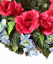Smútočný veniec s umelými ružami a hortenziami Ø 65cm biela, zelená, modrá