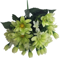 Künstliche Margeriten Strauß x10 32cm Grün