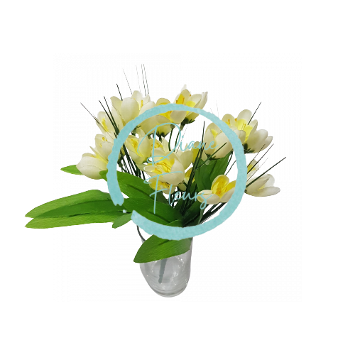 Artificial Crocus Flower bouquet x7 30cm Cream