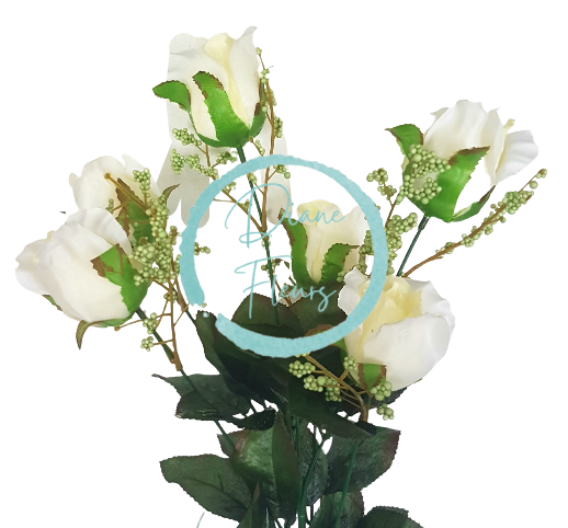 Artificial Roses Flower x6 78cm Cream