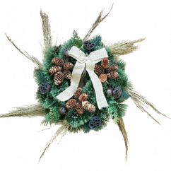 Exclusive luxury pine wreath decorated with cones and accessories 40cm
