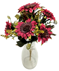 Artificial Marguerites Bouquet 32cm Red