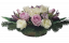 Kompozycja pogrzebowa sztuczne róże, hortensje i dodatki 60cm x 30cm x 25cm