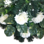 Smuteční věnec kruh s umělými růžemi a doplňky Ø 55cm krémový
