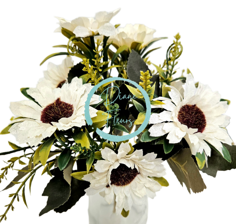 Künstliche Gänseblümchen Strauß 32cm Creme :: {product_name}