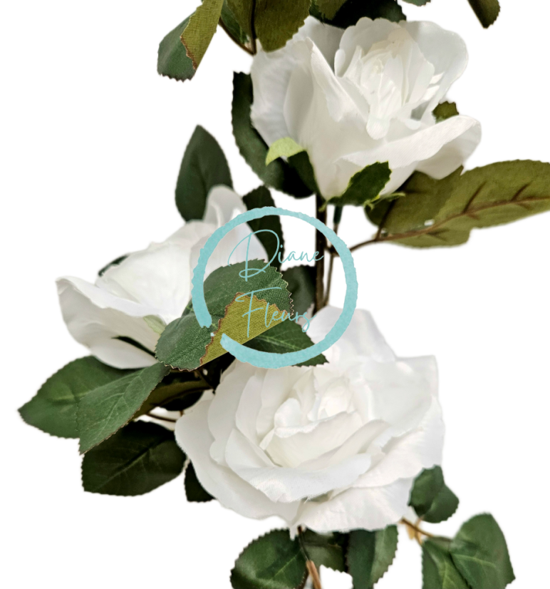 Buchet de trandafiri x6 88cm flori artificiale alb