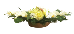 Aranjament Trandafiri artificiali și Gladiola și Alstroemeria și accesorii 65cm x 25cm x 18cm