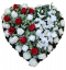 Pogrebni vijenac "Srce" od ruža i gladiola 80cm x 80cm umjetno