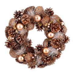 Božični venec storži, božične kroglice, suho sadje in dodatki 34cm x 9cm