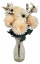 Künstlicher Chrysanthemen und Gänseblümchen strauß x10 46cm Lachs, Creme
