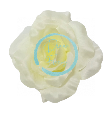 Ruža hlava kvetu 3D O 10cm krémová umelá