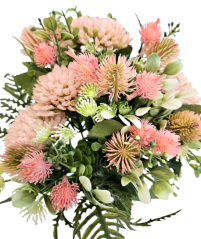 Голям букет от изкуствени розови цветя Thistle & Accessories 40 см