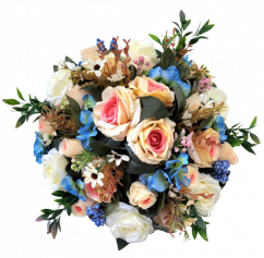 Artificial Wreath Roses, Hydrangeas and Accessories Ø 45cm