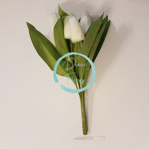Buchet de lalele x9 crem 33cm flori artificiale