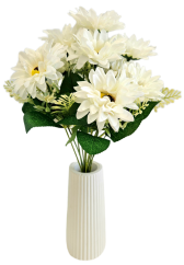 Букет от магаритки х11 32 см бял изкуствен