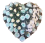 Artificial Wreath Heart Shaped with Roses and Orchids 80cm x 80cm Turquoise & Cream