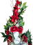 Smútočný veniec esíčko umelé ruže, gladioly, listy poinsettie a doplnky 150cm x 40cm