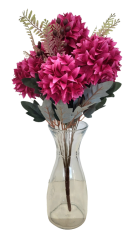 Artificial Chrysanthemums Bouquet x11 48cm Burgundy
