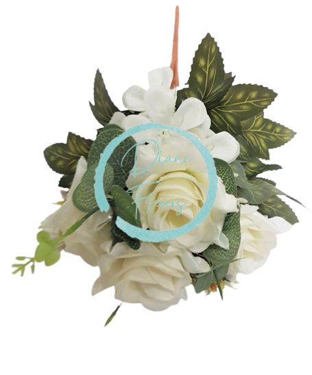Buket ruže 30cm kremasta umjetni