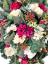Coroana "frunze" de bujori artificiali, dalii, hortensii, ciulini si accesorii 95cm x 60cm