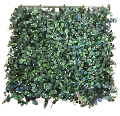 Dekorace umělý travnatý koberec eukalyptus s bílými bobulemi 50cm x 50cm