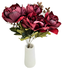 Pivonka kytica 40cm umelá vínová