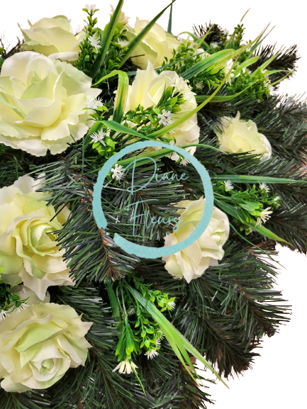 Smútočný veniec ovál Ruže & Doplnky 80cm x 55cm