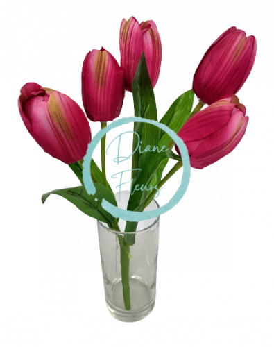 Artificial Tulips Bouquet x5 31cm Pink