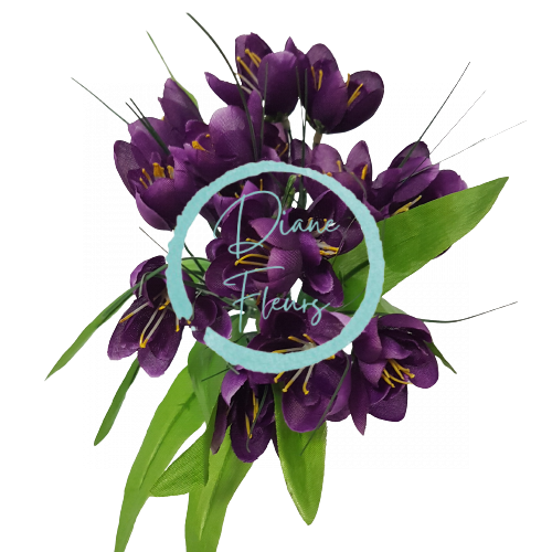 Artificial Crocus Flower bouquet x7 30cm Purple