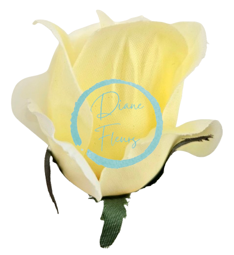 Testa di fiore di rosa artificiale gialla 8 cm x 6 cm