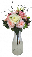 Csokor Exclusive rózsák, bazsarózsa, hortenziák és kiegészítők 35cm művirág