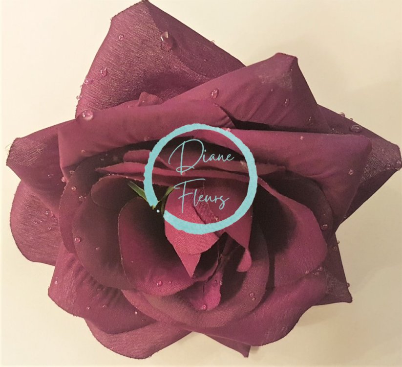 Różowa główka kwiatu porannej rosy O 12cm bordowa sztuczna