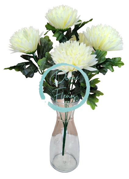 Crizanteme buchet x5 crem 50cm flori artificiale - Cel mai bun preț