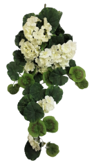 Künstliche Geranien (Pelargonien) Bush "8" Weiß 27,6 inches (70cm)