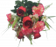 Artificial Roses & Alstroemeria & Carnation x18 Bouquet 50cm Red