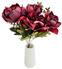 Pivonka kytica 40cm umelá vínová