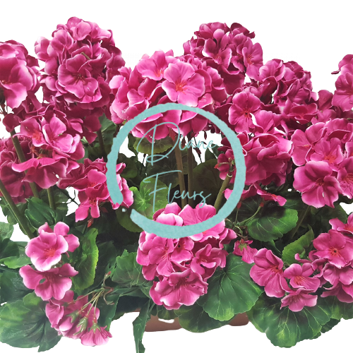 Umjetni geranij Geranium u loncu 40cm x 35cm x visina 45cm tmavo ružičasti