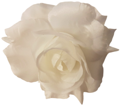 Główka kwiatowa róży O 10cm biała sztuczna