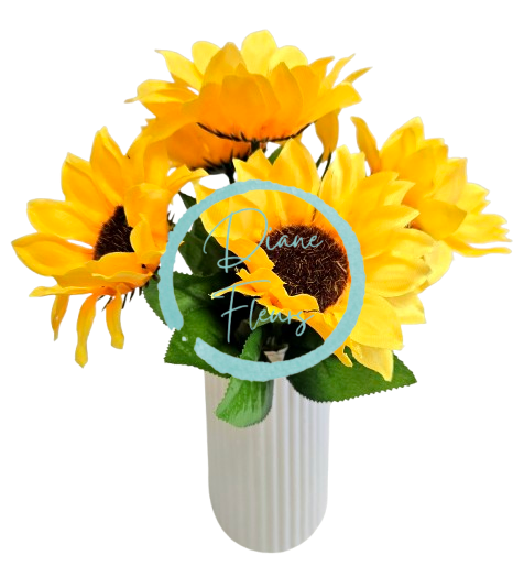 Buchet de floarea soarelui 25cm galben flori artificiale