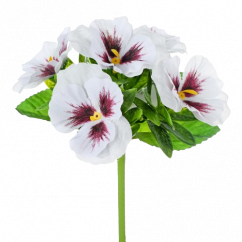 Artificial Pansies Bouquet White 22cm