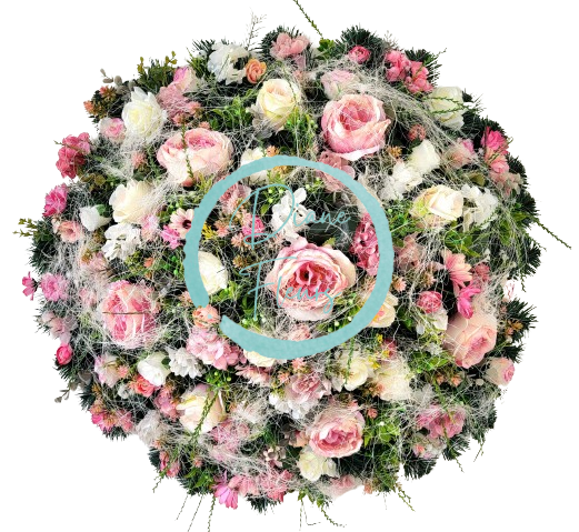 Luxusný umelý veniec Exclusive pivonky peonie, ruže, hortenzie a doplnky 70cm