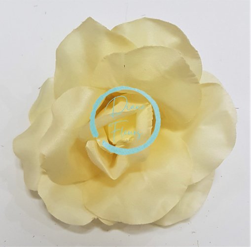 Główka kwiatu róży O 13cm kremowa sztuczna