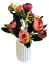 Ranunculus kytica x6 28cm ružová, vínová umelá