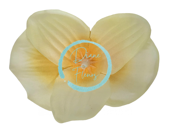 Główka kwiatu storczyka 10cm x 8cm sztuczna żółta - cena dotyczy opakowania 24 szt