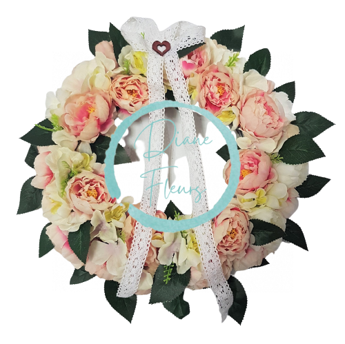 Decorative wicker wreath exclusive Peonies & accessories Ø 25cm