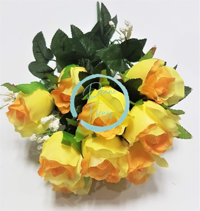 Buket ruže žuti "12" 45cm umjetni
